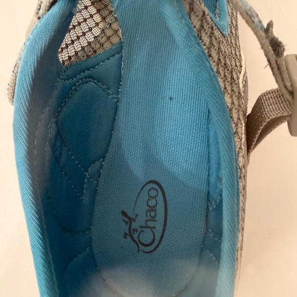 Chaco Grey and Blue Cross-Strap Outdoor Mary Jane Sneakers Size 9 - Picture 14 of 15